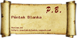 Péntek Blanka névjegykártya